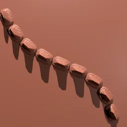 Detailed crocodile scale pattern by 3D sculpting brush for Blender digital modeling.