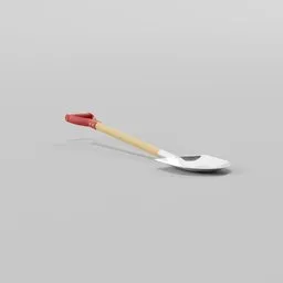 "Aluminum alloy snow shovel 3D model for Blender 3D. Handtool category. Sturdy and efficient with a red handle. Inspired by Israel Tsvaygenbaum's design."