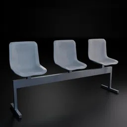 Detailed 3D model of a modern public bench, rendered in Blender with realistic materials and lighting.