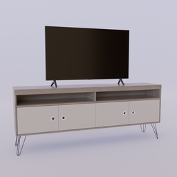 Wood and Cream TV stand.