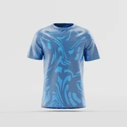 Electric Blue Fluid Print Jersey