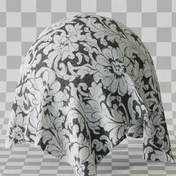 Black and White Floral Patterned Fabric