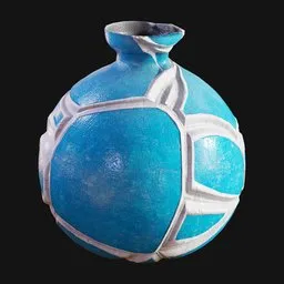 Decorative Blue Art-Pottery Vase