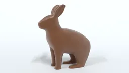 Realistic 3D chocolate bunny model with detailed texture, perfect for CG visualization and Blender projects.