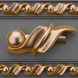 Detailed 3D golden ornament for classic modeling, enhancing design quality, perfect for Blender 3D projects.