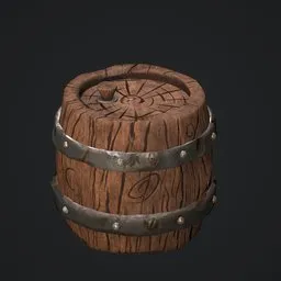Stylized wooden Barrel - Game Ready