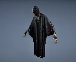 Detailed low-poly 3D Grim Reaper suitable for RPG, strategy, and FPS games, optimized for Blender.