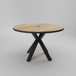 Round meeting table wood