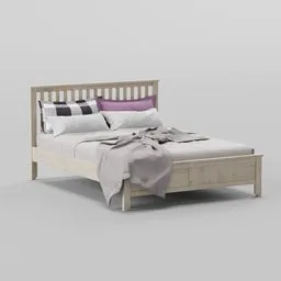 Wooden bed frame bed