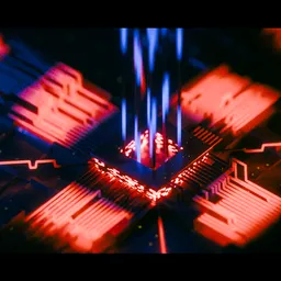 Neon Core Futuristic Cyberpunk Chip