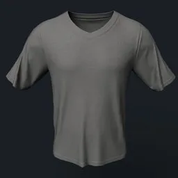 Gray V-neck T-shirt