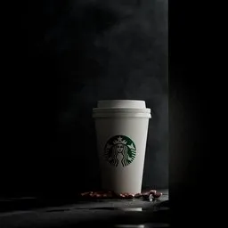 Animated Coffee Cup Commercial Scene