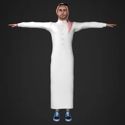 Arab Man Thobe Fully Rigged