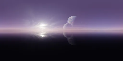 Sci-fi Planet Pink Sunset Sky