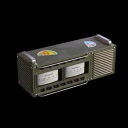 "Photorealistic military radio equipment with a receiver and clock, featuring a rusted texture. Ideal 3D model for Blender 3D enthusiasts looking to decorate their rooms with military-themed décor. Find high-quality Blender 3D model for radio equipment at our website."