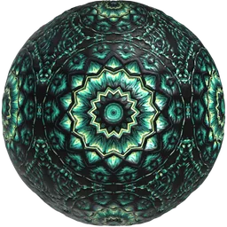 Teal Rosette Ceramic Tile
