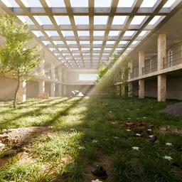 Overgrown Abandoned Industrial Hall