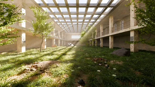 Overgrown Abandoned Industrial Hall