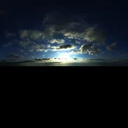 Cloudy sky with low sun