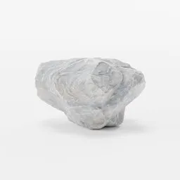 "Low-poly, realistic 3D model of a sharp gray rock boulder inspired by Nathan Oliveira, perfect for landscape design in Blender 3D."