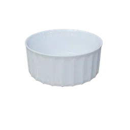 High-detail white ceramic bowl 3D model for Blender, ideal for realistic tableware scenes.