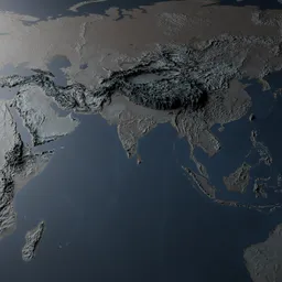 High-Resolution Earth Map & Displacement