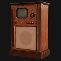 Stylish 1940s Standing Console TV