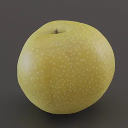 Asian Pear 3D model for Blender 3D with highly detailed 8k textures and greenish skin. Inspired by art styles of Károly Ferenczy and Harold Sandys Williamson, this speckled and hyper-detailed object is a must-have for any fruit and vegetable collection. Photoscan and 4k texture make this an exceptional addition to any digital project.