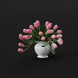 Pink Tulip Ceramic Vase