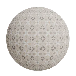White floral shapes wallpaper