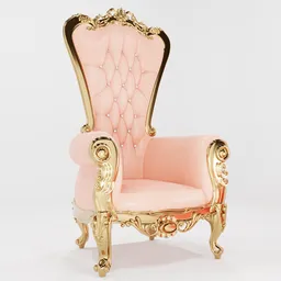 "Explore our stunning Ornament Chesterfield Armchair 3D model, perfect for furniture enthusiasts and interior designers. This hyper-realistic chair features a tufted soft design with a gold frame, customizable leather color, and details that bring it to life in your Blender 3D projects. Get yours today!"