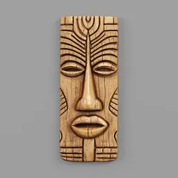 Decorative Tiki Mask - Carved Wood