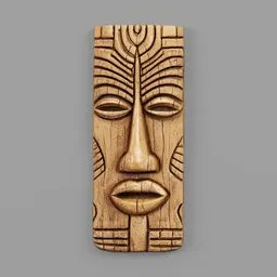 Decorative Tiki Mask - Carved Wood