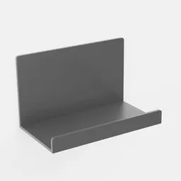 Minimalist black 3D-rendered wall shelf for interior design in Blender.
