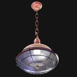 Short Industrial Pendant Light Red