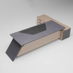 Ergonomically designed 3D model of an office desk with adjustable features, ideal for comfortable working posture, rendered in Blender.