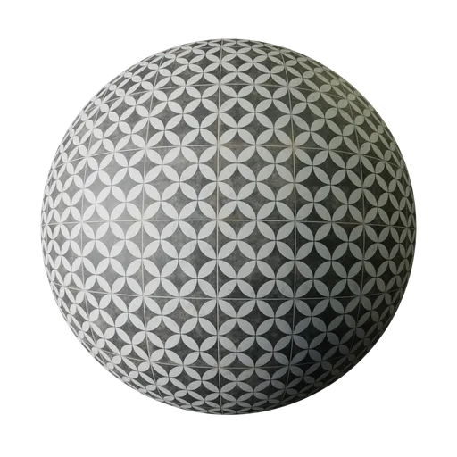 Monochorme overlapping circles tiles