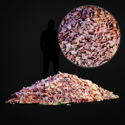 "Autumn leaves pile 3D model, perfect for environmental scenes in Blender 3D. Photoscanned for ultra-realistic textures and details. Add a touch of autumn to your virtual world with this stunning asset."