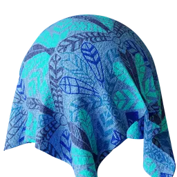 Blue Feather Print Cotton Towel