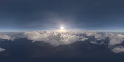 Puffy Clouds Aerial Sunny Sky