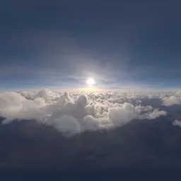 Puffy Clouds Aerial Sunny Sky