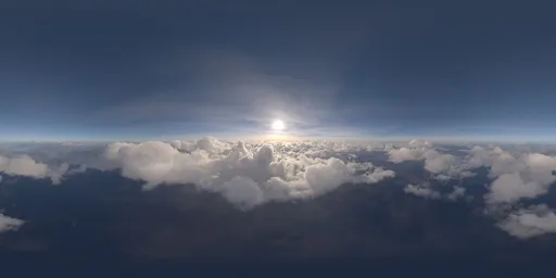 Puffy Clouds Aerial Sunny Sky