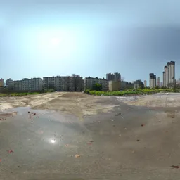 Building wet ground clouds bluesky