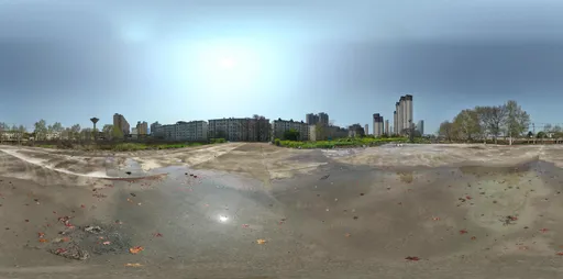 Building wet ground clouds bluesky