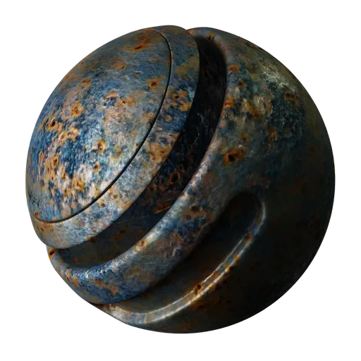 High-quality 2K PBR rusty metal texture for 3D modeling and rendering in Blender and similar software.