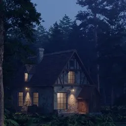 Cabin In Forest
