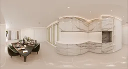 Modern Marble Kitchen Dining Interior