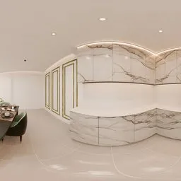 Modern Marble Kitchen Dining Interior