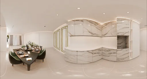 Modern Marble Kitchen Dining Interior