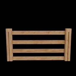 Realistic wooden fence panel 3D model, textured for Blender rendering, with detailed lumber design.